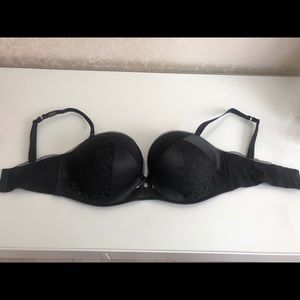 Victoria’s Secret black lace padded strapless bra